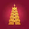 Arul app icon — a gold gopuram temple tower on deep crimson